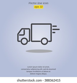 Web line icon. Delivery, truck