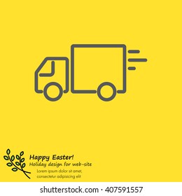 Web line icon. Delivery, truck