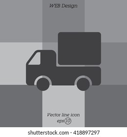 Web line icon. Delivery, truck