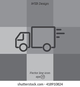 Web line icon. Delivery, truck