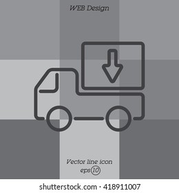 Web line icon. Delivery, truck