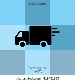 Web line icon. Delivery, truck