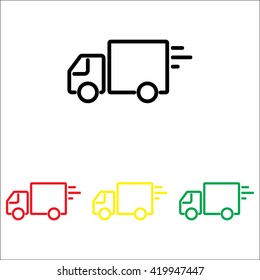 Web line icon. Delivery, truck