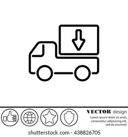 Web line icon. Delivery, truck