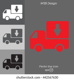 Web line icon. Delivery, truck