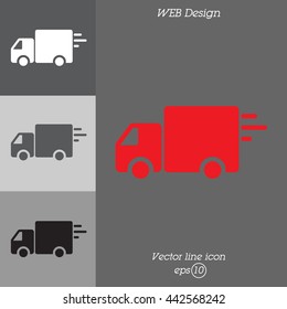 Web line icon. Delivery, truck