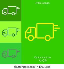 Web line icon. Delivery, truck