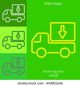 Web line icon. Delivery, truck