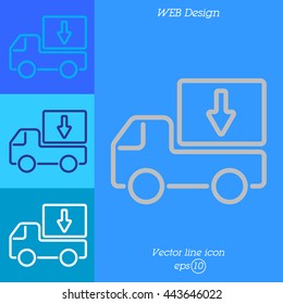 Web line icon. Delivery, truck
