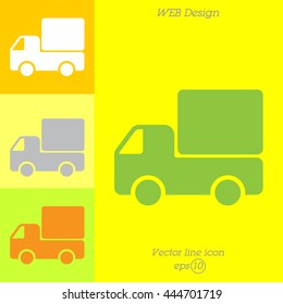 Web line icon. Delivery, truck