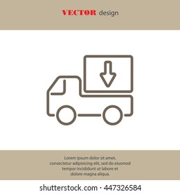 Web line icon. Delivery, truck