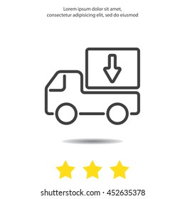 Web line icon. Delivery, truck
