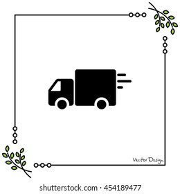 Web line icon. Delivery, truck