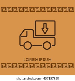 Web line icon. Delivery, truck