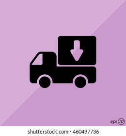 Web line icon. Delivery, truck