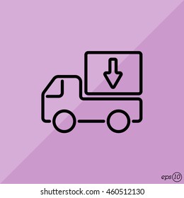Web line icon. Delivery, truck