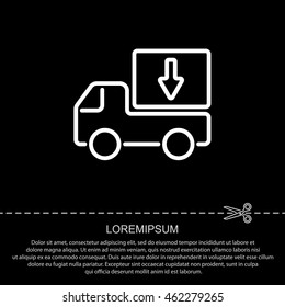 Web line icon. Delivery, truck