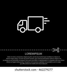 Web line icon. Delivery, truck