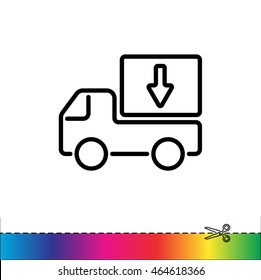 Web line icon. Delivery, truck