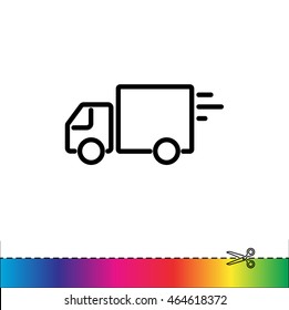 Web line icon. Delivery, truck