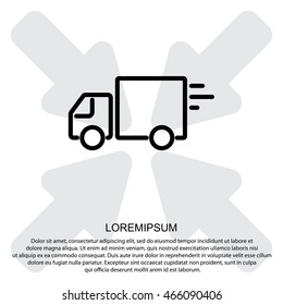 Web line icon. Delivery, truck