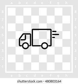 Web line icon. Delivery, truck