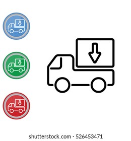 Web line icon. Delivery, truck