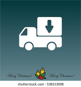 Web line icon. Delivery, truck