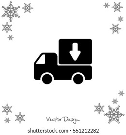 Web line icon. Delivery, truck