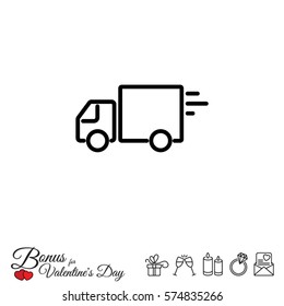 Web line icon. Delivery, truck
