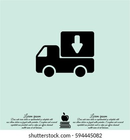 Web line icon. Delivery, truck