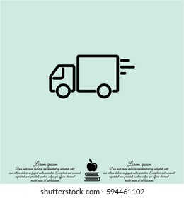 Web line icon. Delivery, truck