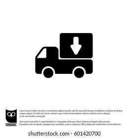Web line icon. Delivery, truck