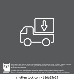 Web line icon. Delivery, truck
