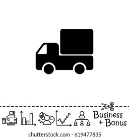 Web line icon. Delivery, truck