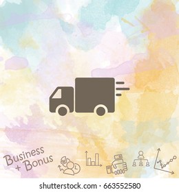 Web line icon. Delivery, truck