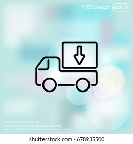 Web line icon. Delivery, truck