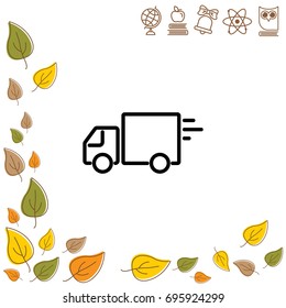 Web line icon. Delivery, truck