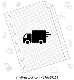 Web line icon. Delivery, truck