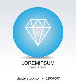 Web line icon. Diamond