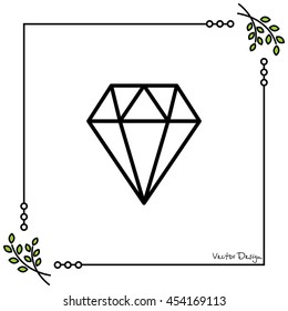 Web line icon. Diamond
