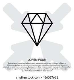 Web line icon. Diamond