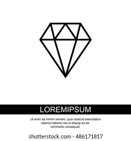 Web line icon. Diamond