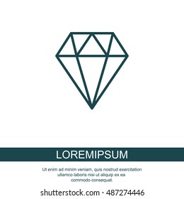Web line icon. Diamond