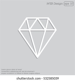 Web line icon. Diamond