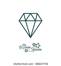 Web line icon. Diamond