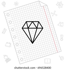 Web line icon. Diamond