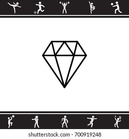 Web line icon. Diamond