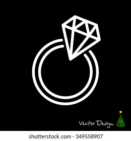Web line icon. Diamond ring.