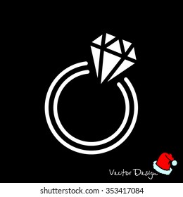 Web line icon. Diamond ring.